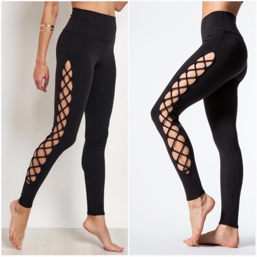 ALO Black Crisscross Leggings
